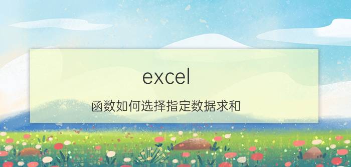 excel 函数如何选择指定数据求和 excel如何设置整列求和？